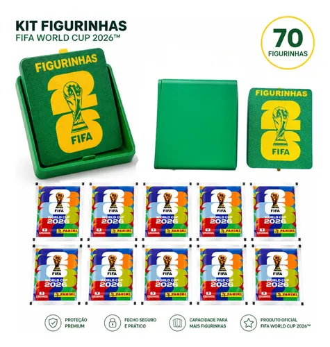 Kit 70 Figurinhas + Porta Cromo Guardar - Copa Do Mundo 2026