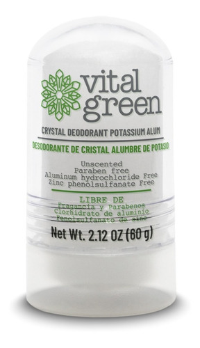 Vital Green Desodorante Cristal Alumbre 60gr (paquete 1 Und)