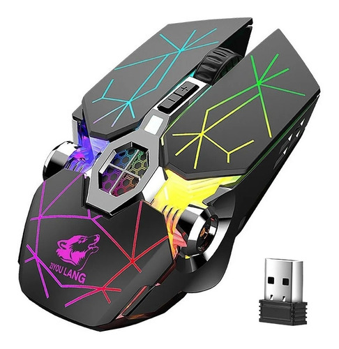 Mouse gamer inalámbrico recargable Free Wolf  X13 star black