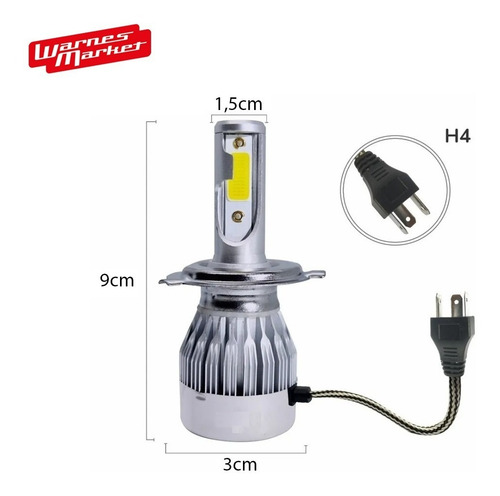 Imagen 3 de 9 de Kit Lamparas Luz Cree Led C6 Mini H4 Alta Y Baja 20.000lumen
