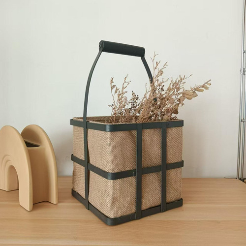 Cesta De Almacenamiento De Yute Con Asa Para Llevar, Cesta.