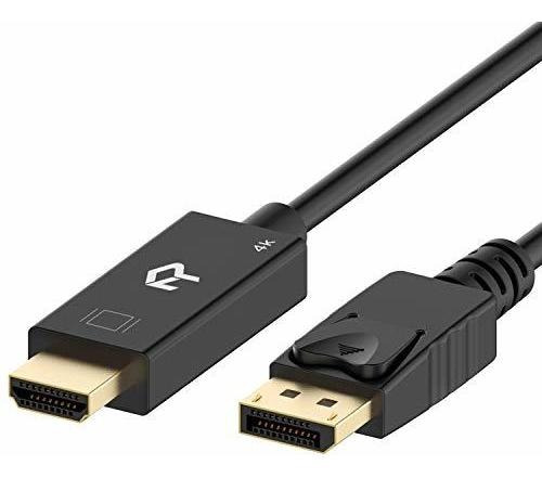 Cable Displayport Dp A Hdmi, 4k Resolución, 1,8 M, Negro