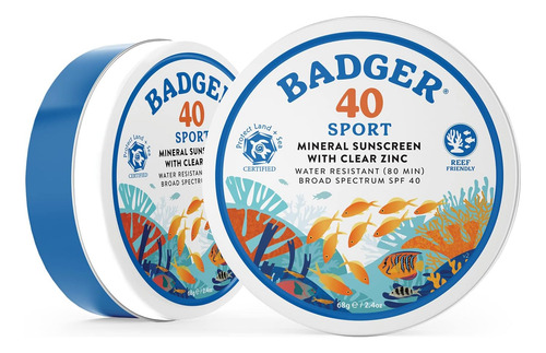 Lata De Protector Solar Badger Coral Reef Safe, Protector So