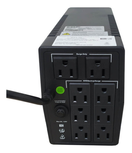 UPS Chicago Digital Power R-Series R-UPR758 750VA entrada y salida de 120V CA negro