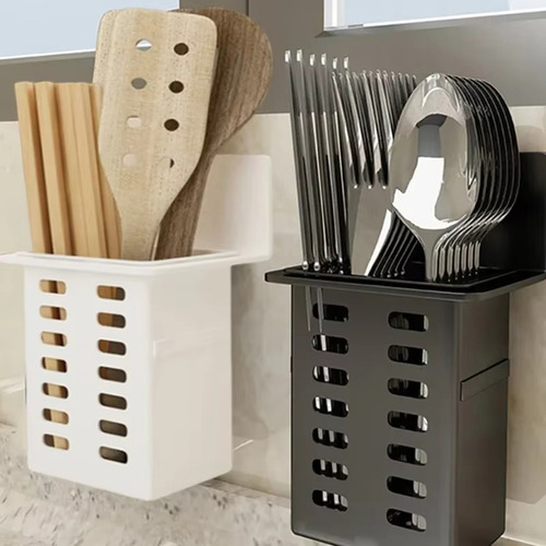 Set De 2 Cestos Para Cubiertos O Accesorios Blanco