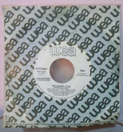 The Escape Club Wild Wild West Vinilo 45rpm Promo Casi Nuevo