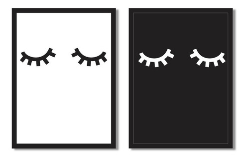 Serie 2 Cuadros Ojos 22x32 Vidrio Anti-reflejo Punto Arte