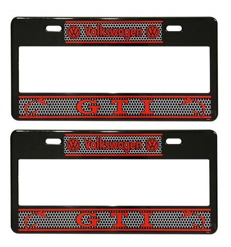 Juego Marcos Portaplacas  Porta Placa Volkswagen Gti Ancho 