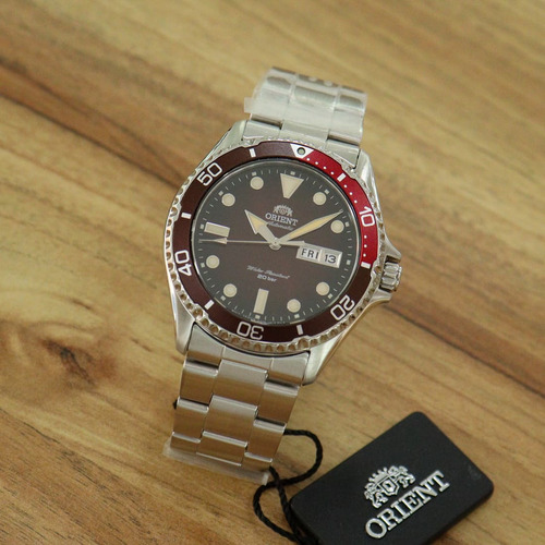 Relógio Orient Makoiii Kamasu Ra-aa0814r19b Made In Japan Prateado Vermelho Preto
