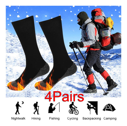 4 Pares De Calcetines Térmicos De Esquí Para Invierno, Tempe