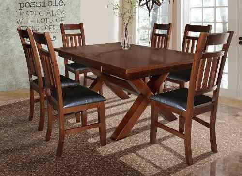 Comedor Cruze 6 Sillas - Tabaco Këssa Cdmx Diseño de la tela de las sillas Liso