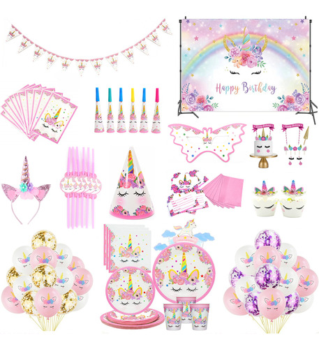 Servilleta Con Globos Para Vajilla Con Diseño De Unicornio,