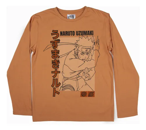 Polera Manga Larga Niño Naruto Personaje Gris Naruto