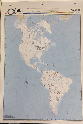 10 Mapas Escolares N°5 Continente Américano Pol. Y Fís. Pol.