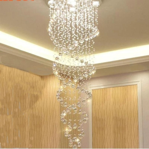 Imagem 3 de 5 de Lustre De Cristal Legítimo Espiral Duplo Salas Hall Quartos