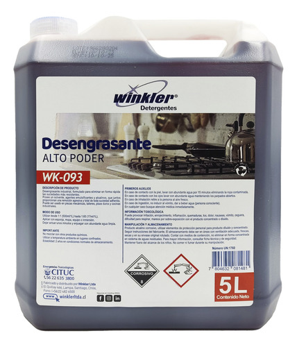 Desengrasante Concentrado Alto Poder - Bidón 5 L