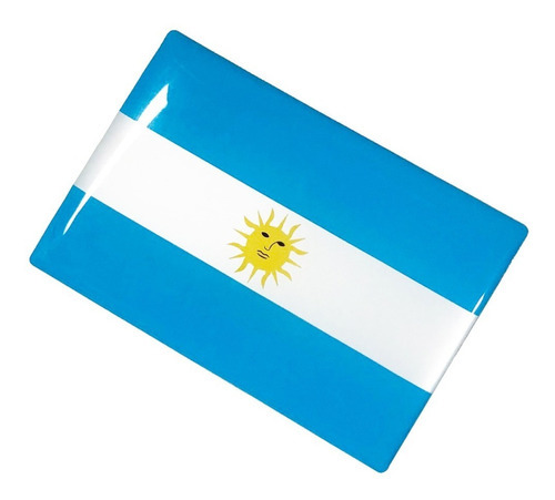 Adesivo Resinado Em Alto Relevo Bandeira Da Argentina 6x4 Cm