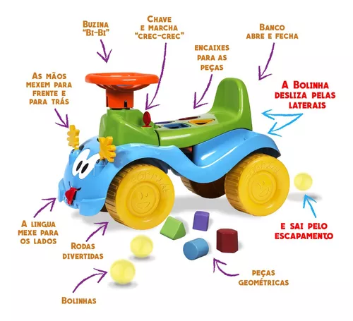 Totoka Andador Infantil Motoca Bebê Totokinha Triciclo - Azul ou