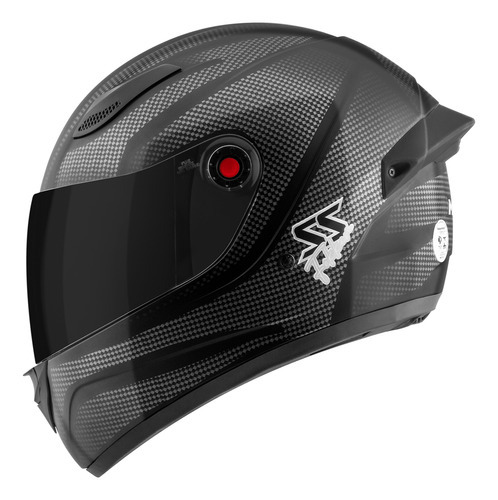 Capacete Moto Viseira Fumê Mixs Fokker Carbono Ss Fechado Cor Preto Carbono Brilhante Tamanho do capacete 58