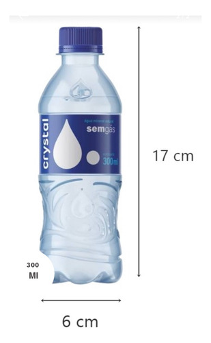 Kit 48 Agua Mineral Natural Mini 300 Ml Sem Gás Crystal