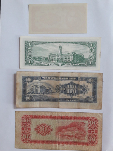 Billetes De China Con El Rostro De Sun Yat-sen X 04 Unidades