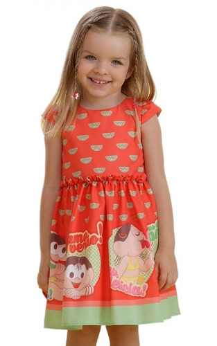 Vestido Infantil Mon Sucré Turma Da Mônica Pop Frutas 19034