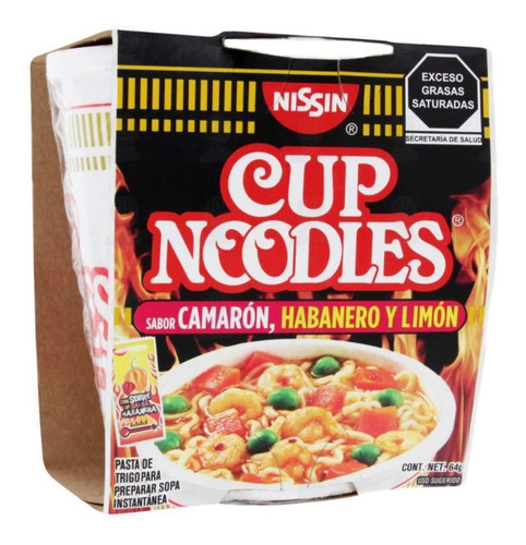 Sopa Instantánea Nissin Camarón Habanero Y Limón 64 Gr