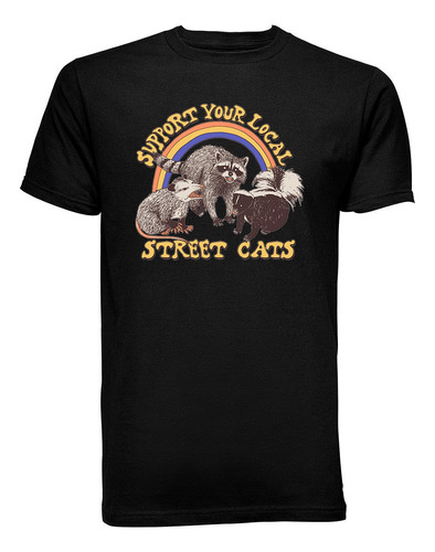 Playera T-shirt Street Cats Mapache Streetware