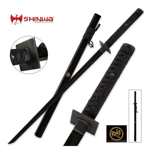 Katana Shinwa Fighting Ninjato Espada Ninja Alto Filo Black (Usado)