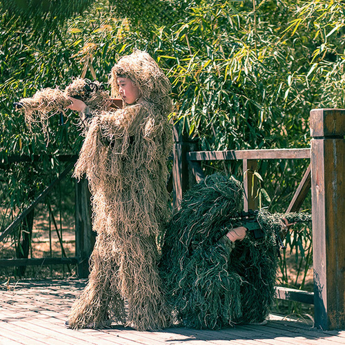 Traje Ghillie Para Niños Trajes De Caza 3d Verde 140~160cm