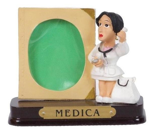 Miniatura Profissional Médica De Resina Com Porta Foto 8cm