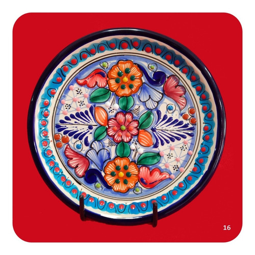 Set 4 Platos De Talavera Poblana Color 20 Cm Variados Plt