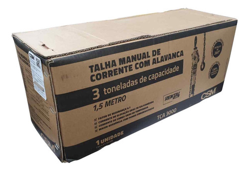 Talha Manual De Corrente De Alavanca 3000kgx1,5m Csm Tca3000