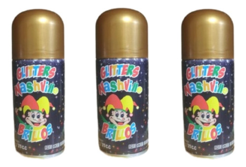 Glitter En Aerosol X3 Unidades Cotillon Fiesta Brillos