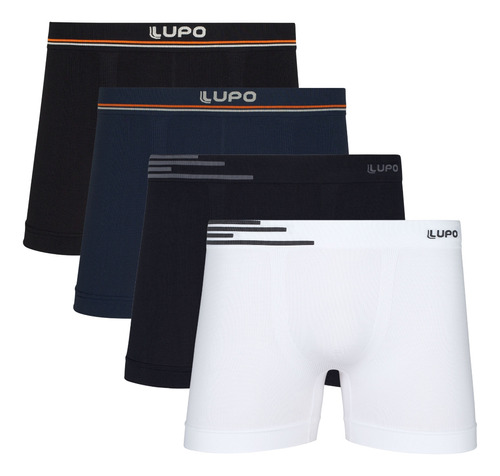 Cueca Lupo Sem Costura Sem Elástico Kit Com 4 Cores Sortidas