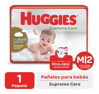 Pañales Huggies Supreme Care Ahorrapack M Bolson 68 Pañales