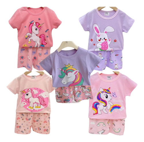 Pijama Algodón Niño Niña Short Y Polera