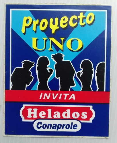 Adhesivo Proyecto Uno Invita Helados Conaprole 10x8cm Musica