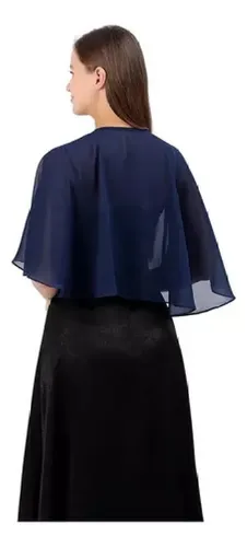 Para Capa Elegante Fiesta Chalina Trasparente Vestido Con