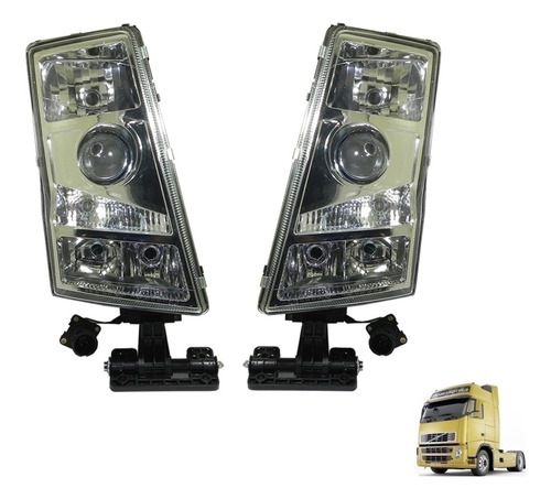 Par Farol Principal Volvo Fh / Fm 2004-2007 Tomada Redonda