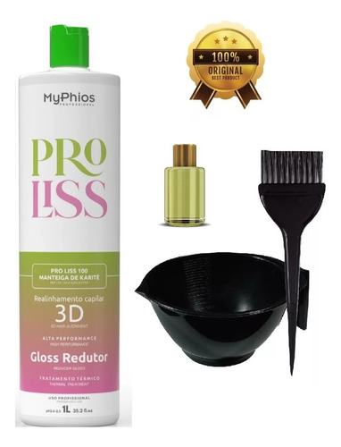 Gloss Redutor Volume Passo 2 1l Myphios Sem Formol + Kit