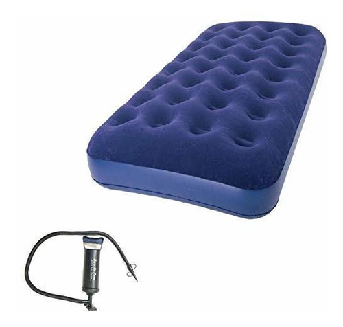 Zaltana Twin Size Air Mattress With Double Action Hand Pump 