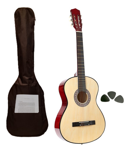 Imagen 1 de 8 de Guitarra Criolla Clasica Nuevas Calidad Con Funda Pua Manual