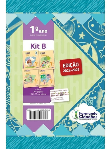 Livro Formando Cidadãos Kit B 1º Ano Nova Edição