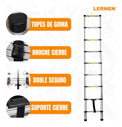Escalera Telescópica Plegable 2.6 Metros Lernen