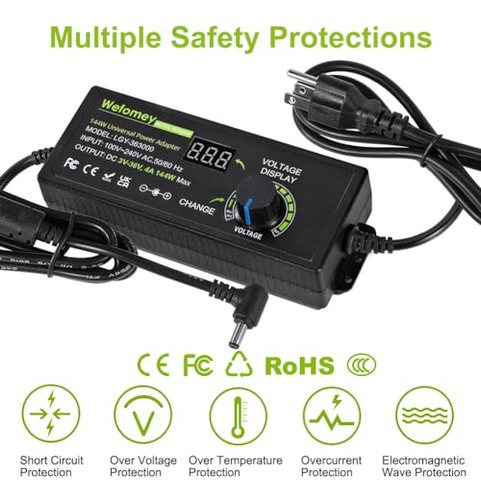 Pack Adaptador Universal Ac/dc 3v-36v 4a Con Led Y 14 Puntas