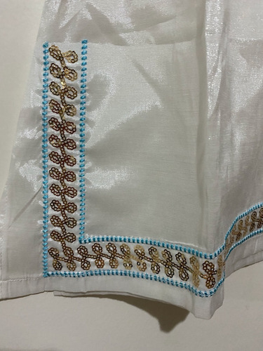 Túnica Camisola Seda Brillante Bordado Y Lentejuelas Var´s
