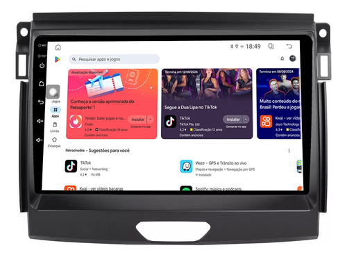 Multimidia Ranger 17/21 9p Qled Android Carplay 2gb 32gb