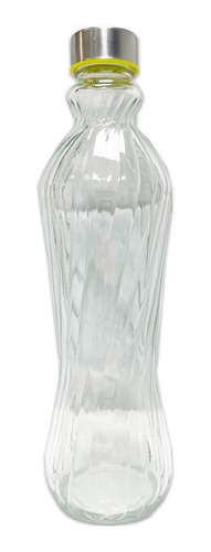 Botella De Agua Jugo De Vidrio De Diseño Con Tapa Metal 1l