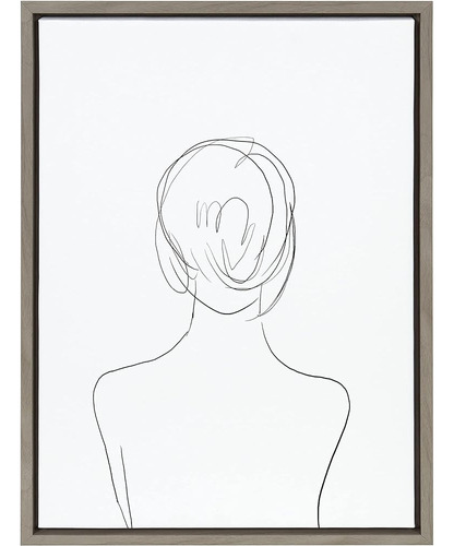 Kate Y Laurel Sylvie Mujer Minimalista Canvas Wall Art Enmar